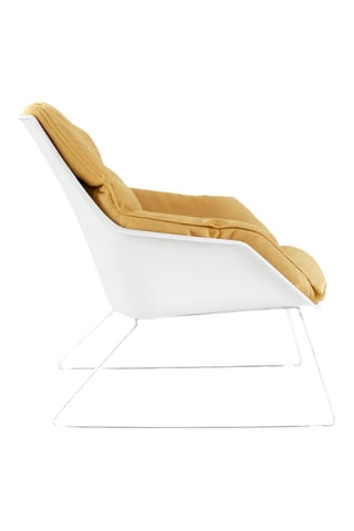 Fauteuil Este - Jaune et blanc - En tissu