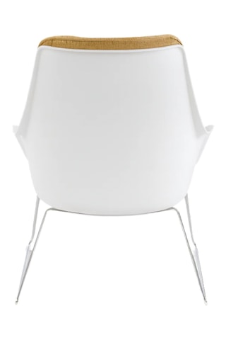 Fauteuil Este - Jaune et blanc - En tissu