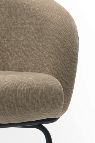 Fauteuil Cerignola - Beige - En tissu velours