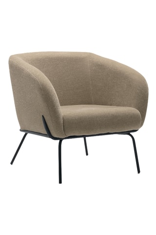 Fauteuil Cerignola - Beige - En tissu velours