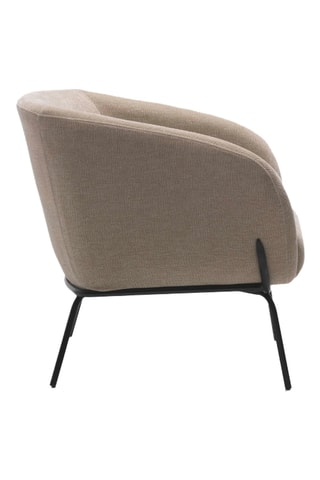 Fauteuil Cerignola - Beige - En tissu velours