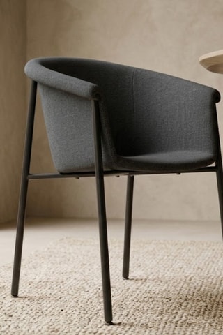 2 fauteuils Biella - Gris foncé - En tissu