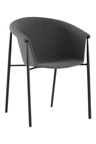 2 fauteuils Biella - Gris foncé - En tissu