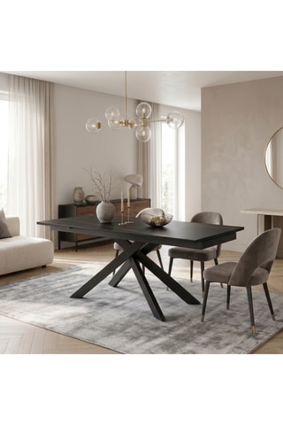 Table à manger extensible en céramique Riccione - 140/200 x 76 x 80 cm - 8 couverts