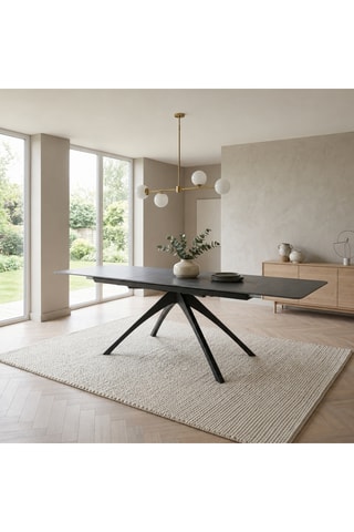 Table à manger extensible en pierre frittée Acciaroli - 150/200 x 85 x 76 cm - 8 couverts