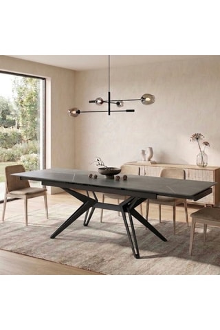 Table à manger extensible en céramique Piacenza - 160/240 x 76 x 90 cm - 10 couverts