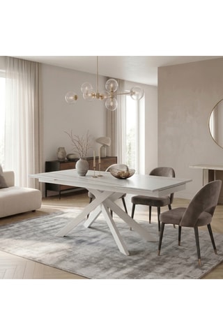 Table à manger extensible en céramique Riccione - 140/200 x 76 x 80 cm - 8 couverts