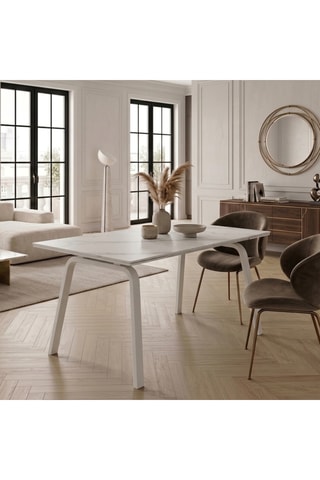 Table à manger extensible en céramique Pineto - 140/200 x 76 x 80 cm - 8 couverts