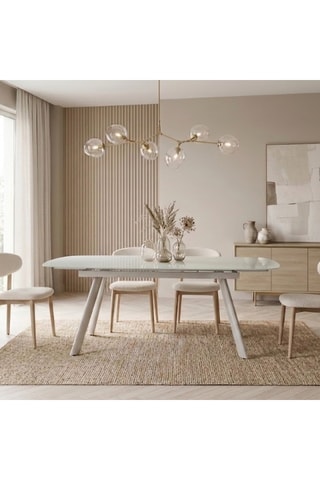 Table à manger extensible en verre Ascoli - 140/175/210 x 76 x 90 cm - 8 couverts