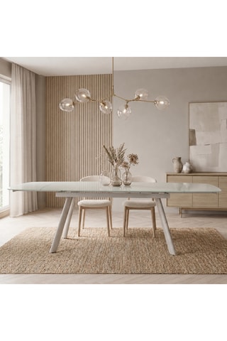 Table à manger extensible en verre Ascoli - 140/175/210 x 76 x 90 cm - 8 couverts