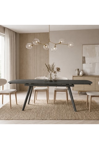 Table à manger extensible en céramique Fiesole - 140/200 x 76 x 90 cm - 8 couverts