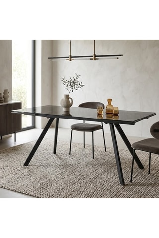 Table à manger extensible en verre Termoli - 160/240 x 76 x 90 cm - 10 couverts
