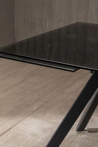 Table à manger extensible en verre Termoli - 160/240 x 76 x 90 cm - 10 couverts
