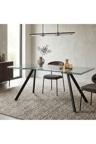 Table à manger extensible en verre Termoli - 160/240 x 76 x 90 cm - 10 couverts