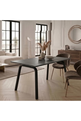 Table à manger extensible en céramique Pineto - 140/200 x 76 x 80 cm - 8 couverts
