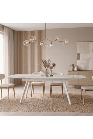 Table à manger extensible en céramique Fiesole - 140/200 x 76 x 90 cm - 8 couverts