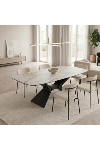 Table à manger en céramique Ravenna - 220 x 75 x 110 cm - 10 couverts