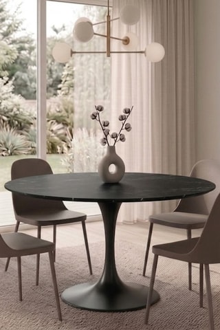 Table à manger en céramique Firenze - 120 x 76 x 120 cm - 6 couverts