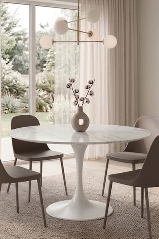 Table à manger en céramique Firenze - 100 x 76 x 100 cm - 4 couverts