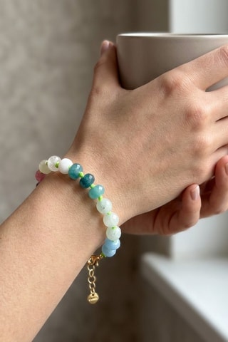 Bracelet Perles - Rose et bleu