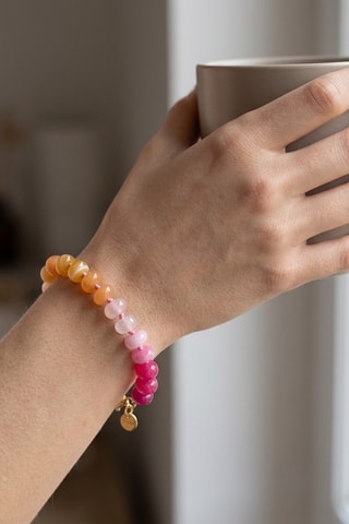Bracelet Perles - Rose et orange