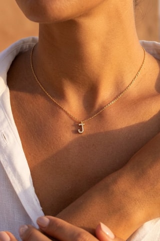 Collier Initiales J - Doré