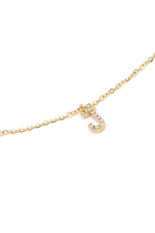 Collier Initiales J - Doré