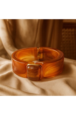 Jonc Résine - Orange et doré
