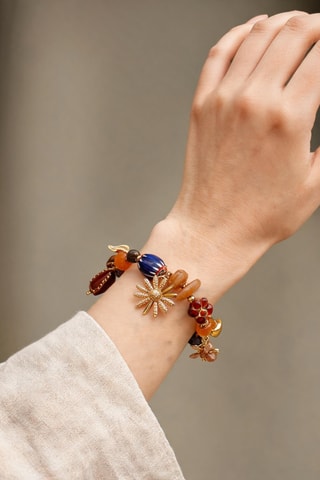 Bracelet Bestiaire - Bordeaux et doré