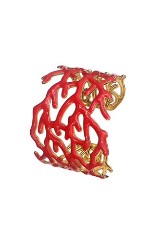 Manchette Corail Email - Doré et rouge