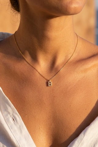 Collier Initiales B - Doré