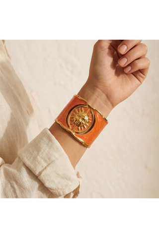 Manchette Emaux - Orange et doré