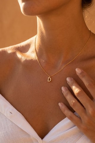 Collier Initiales D - Doré