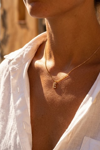 Collier Initiales E - Doré