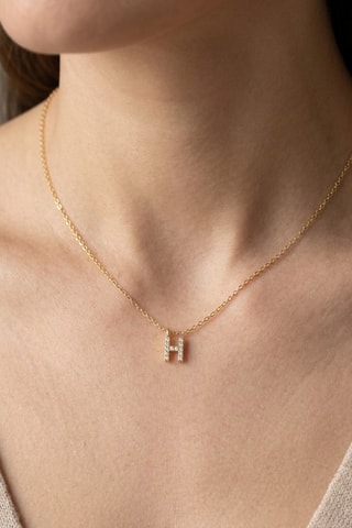 Collier Initiales H - Doré