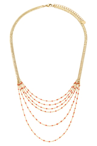 Collier Emaux - Doré et orange