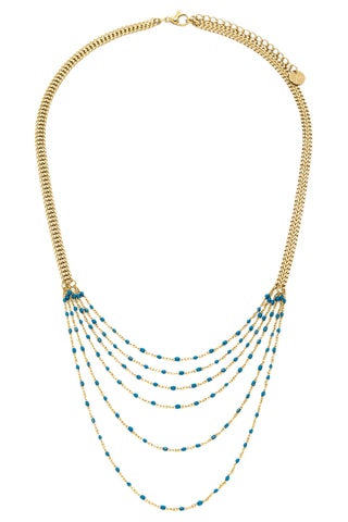 Collier Emaux - Doré et bleu