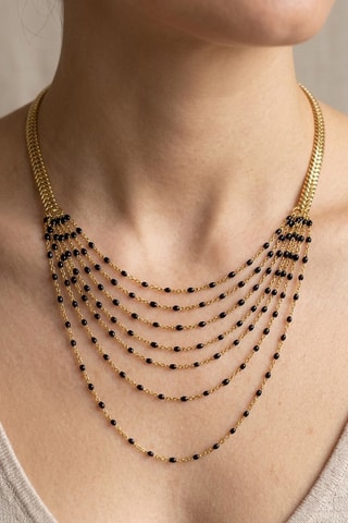 Collier Emaux - Doré et noir