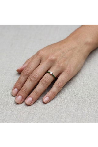 Bague Emaux - Doré et vert