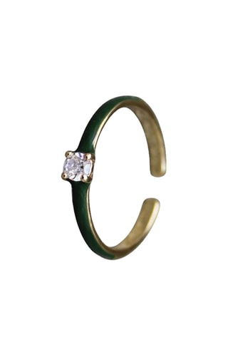 Bague Emaux - Doré et vert