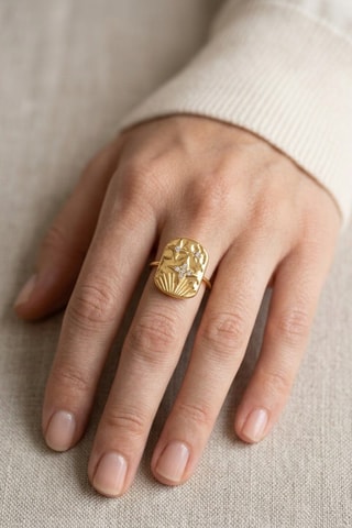 Bague Eclats - Doré et blanc