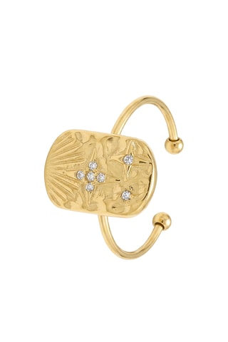 Bague Eclats - Doré et blanc