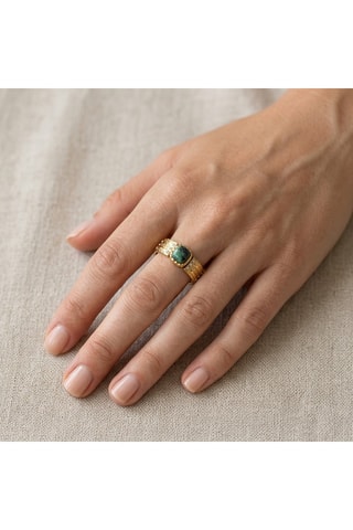 Bague Epure - Doré et vert