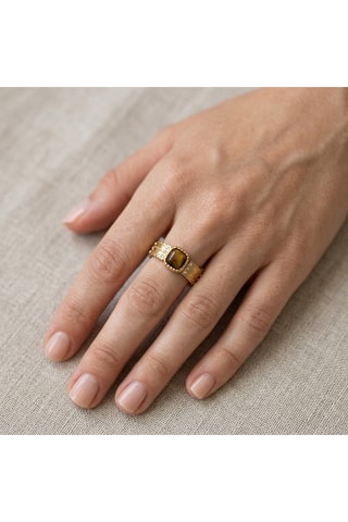 Bague Epure - Doré et marron