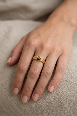 Bague Epure - Doré et marron