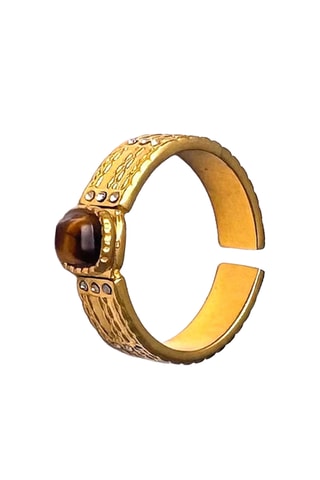 Bague Epure - Doré et marron