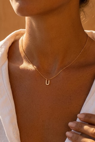 Collier Initiales U - Doré