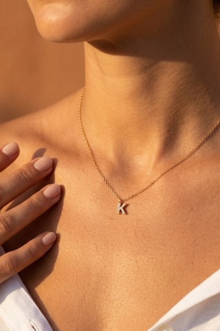 Collier Initiales K - Doré