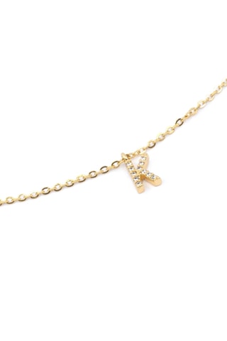 Collier Initiales K - Doré