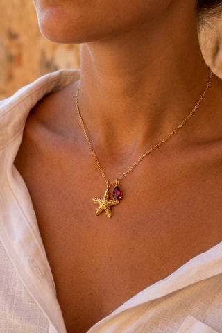 Collier Rivage - Doré et rouge